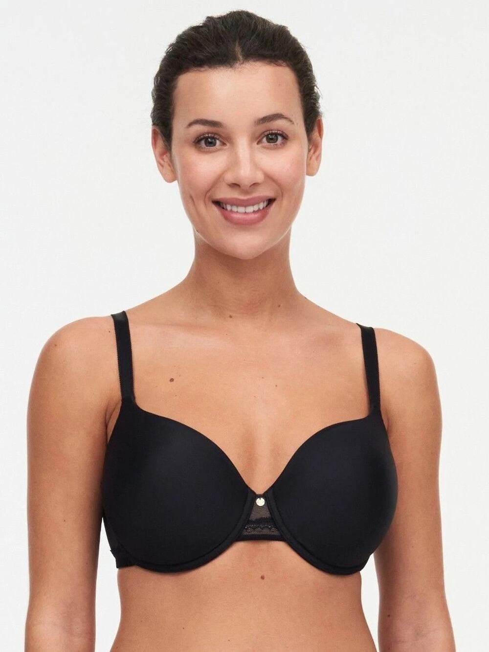 NWT Chantelle US 32DDDD UK 32F Black Lace Comfort Flex Bra 12G211